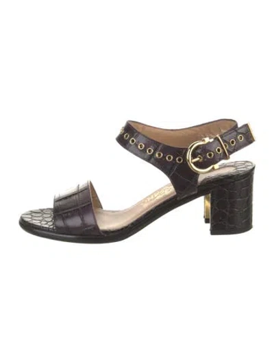 Pre-owned Ferragamo Leather Sandals In Black