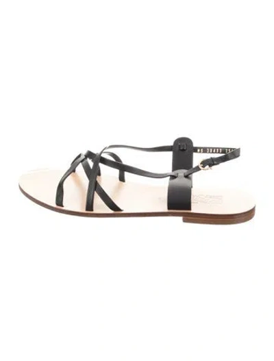 Pre-owned Ferragamo Leather Sandals In Black