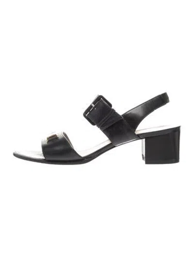 Pre-owned Ferragamo Leather Sandals In Black