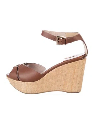 Pre-owned Ferragamo Leather Sandals In Brown