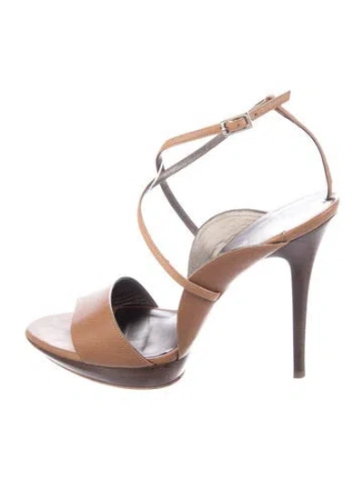 Pre-owned Ferragamo Leather Sandals In Brown