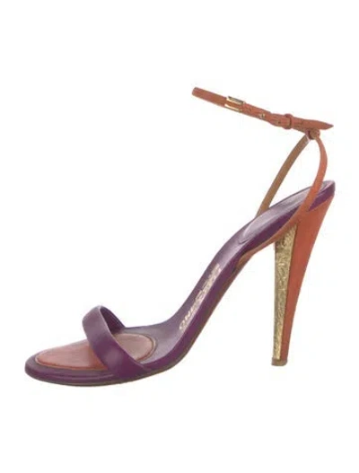 Pre-owned Ferragamo Leather Sandals In Purple