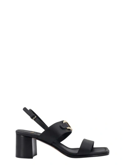 FERRAGAMO LEATHER SANDALS WITH ICONIC GANCINI DETAIL