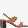 Ferragamo Women's Lou Gancini Block Heel Sandals In Beige