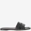 Ferragamo Leather Sandals With Logo In Black