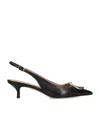 Ferragamo Deccollet Sara In Leather With Gancini Detail In Black