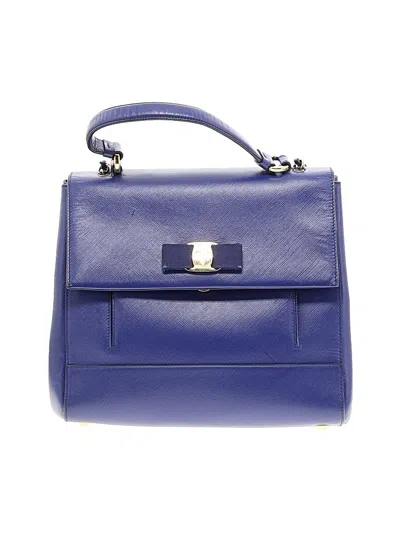 Pre-owned Ferragamo Leather Satchel In Blue