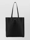 Ferragamo Leather Shopping Bag Double Handles In Black