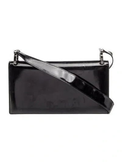 Pre-owned Ferragamo Leather Shoulder Bag In Black