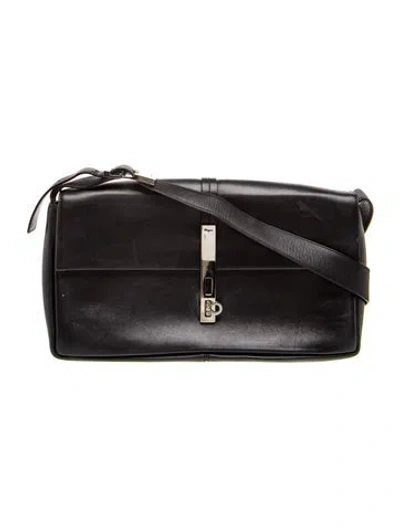 Pre-owned Ferragamo Leather Shoulder Bag In Black