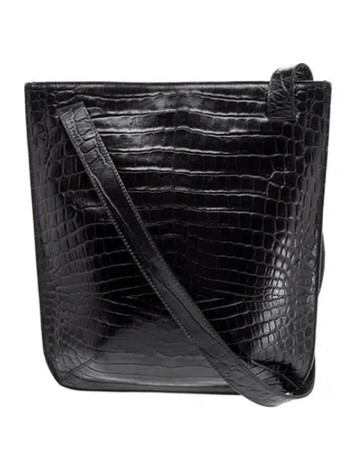 Pre-owned Ferragamo Leather Shoulder Bag In Black
