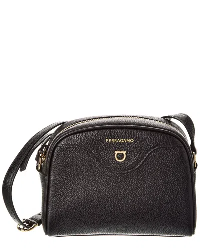 Ferragamo Leather Shoulder Bag In Black