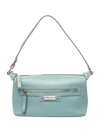 Pre-owned Ferragamo Leather Shoulder Bag In Blue