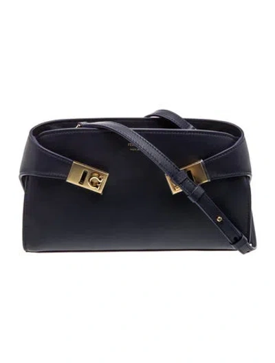Pre-owned Ferragamo Leather Shoulder Bag In Blue