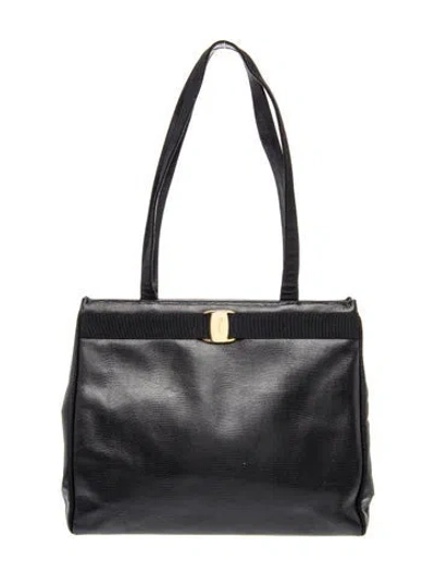 Pre-owned Ferragamo Leather Shoulder Bag In Blue
