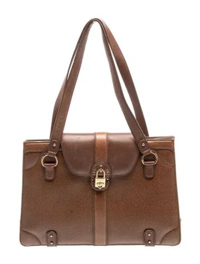 Pre-owned Ferragamo Leather Shoulder Bag In Brown