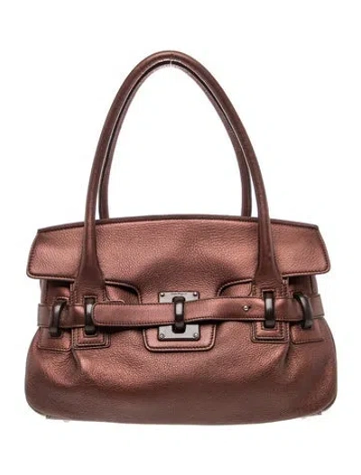 Pre-owned Ferragamo Leather Shoulder Bag In Brown
