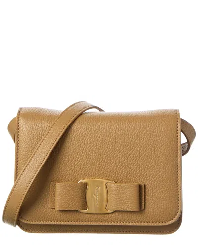 Ferragamo Leather Shoulder Bag In Brown