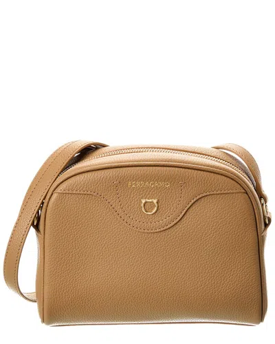 Ferragamo Leather Shoulder Bag In Brown