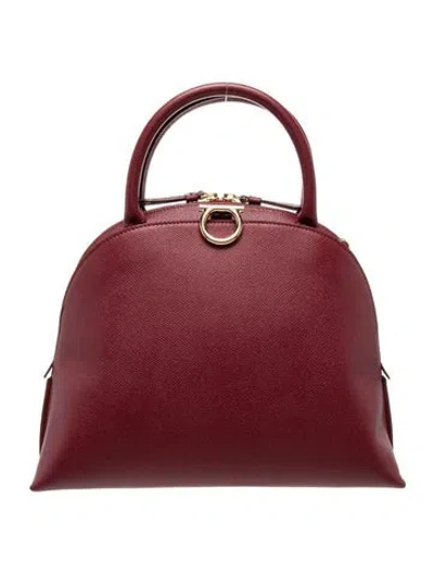 Pre-owned Ferragamo Leather Shoulder Bag In Burgundy