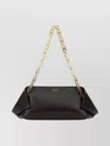 Ferragamo Brown Shoulder Bag With Logo Strap And Logo Lettering On The Front In Leather Woman