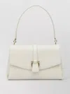 Ferragamo Leather Shoulder Bag With Flap Shoulder Bags White In White