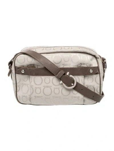 Pre-owned Ferragamo Leather Shoulder Bag In Gray