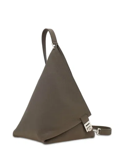 Ferragamo Leather Shoulder Bag In Grey