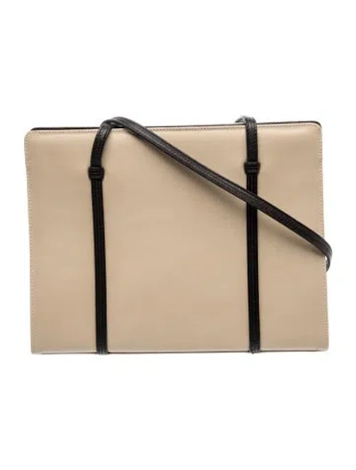 Pre-owned Ferragamo Leather Shoulder Bag In Neutral