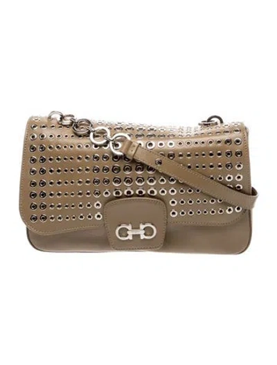 Pre-owned Ferragamo Leather Shoulder Bag In Neutral