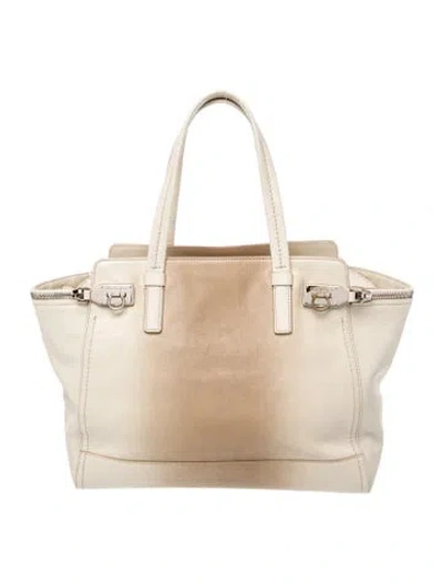 Pre-owned Ferragamo Leather Shoulder Bag In Neutral