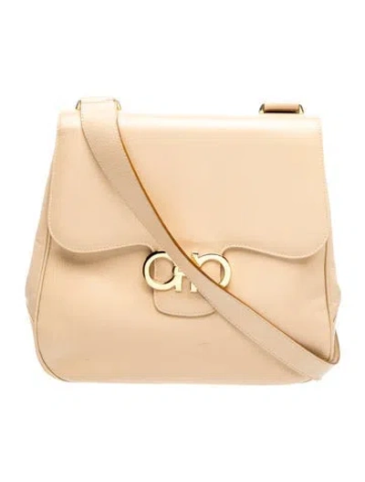 Pre-owned Ferragamo Leather Shoulder Bag In Neutral