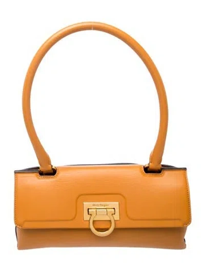 Pre-owned Ferragamo Leather Shoulder Bag In Neutrals