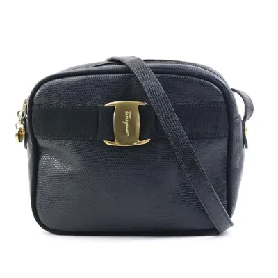 Pre-owned Ferragamo Leather Shoulder Bag () In Black