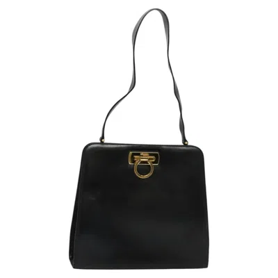 Pre-owned Ferragamo Leather Shoulder Bag () In Black