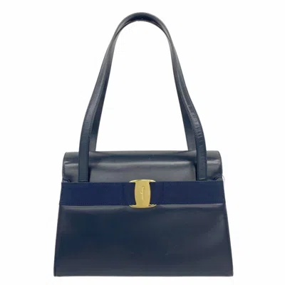 Pre-owned Ferragamo Leather Shoulder Bag () In Black