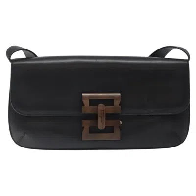 Pre-owned Ferragamo Leather Shoulder Bag () In Black