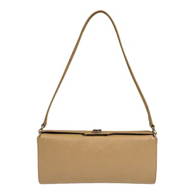 Pre-owned Ferragamo Leather Shoulder Bag () In Beige