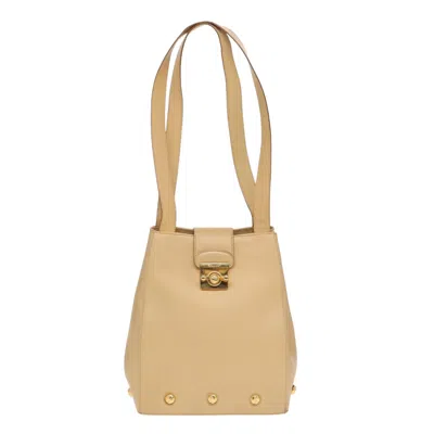 Pre-owned Ferragamo Leather Shoulder Bag () In Beige