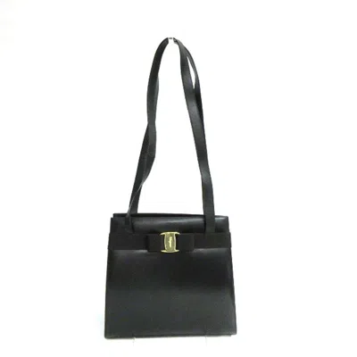 Pre-owned Ferragamo Leather Shoulder Bag () In Black