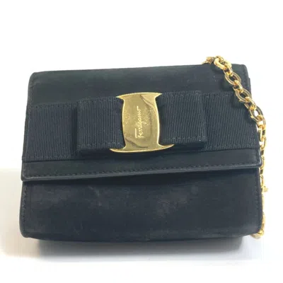 Pre-owned Ferragamo Leather Shoulder Bag () In Black