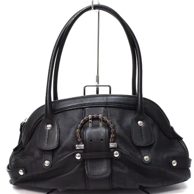 Pre-owned Ferragamo Leather Shoulder Bag () In Black