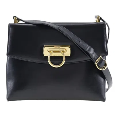 Pre-owned Ferragamo Leather Shoulder Bag () In Black