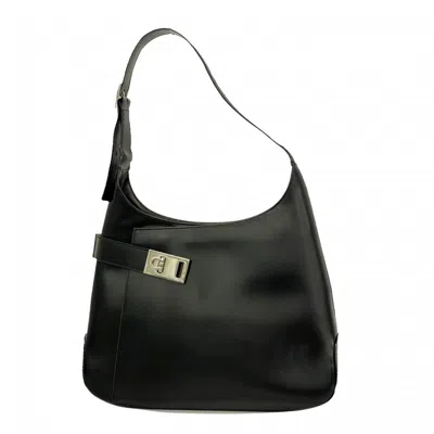 Pre-owned Ferragamo Leather Shoulder Bag () In Black