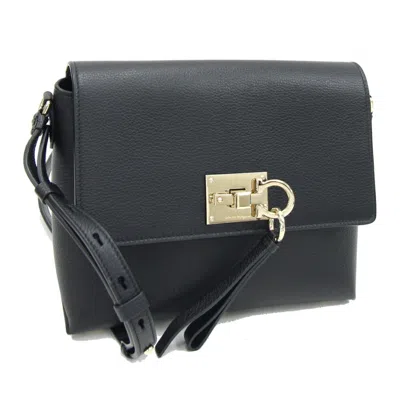 Pre-owned Ferragamo Leather Shoulder Bag () In Black