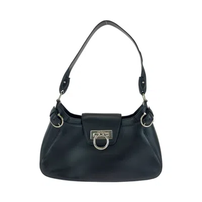 Pre-owned Ferragamo Leather Shoulder Bag () In Black