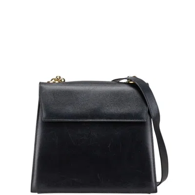 Pre-owned Ferragamo Leather Shoulder Bag () In Black