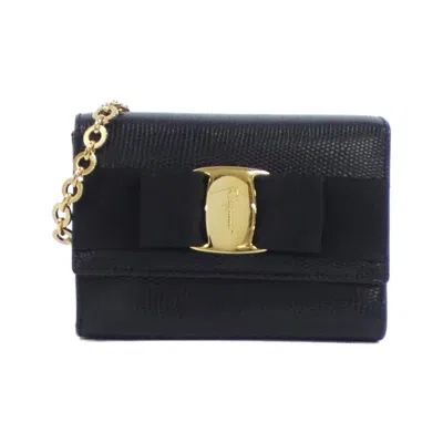 Pre-owned Ferragamo Leather Shoulder Bag () In Black