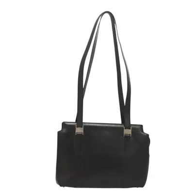 Pre-owned Ferragamo Leather Shoulder Bag () In Black