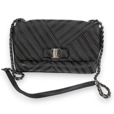 Pre-owned Ferragamo Leather Shoulder Bag () In Black